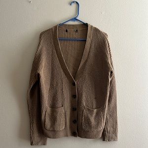 Oversized Beige Vintage Cardigan